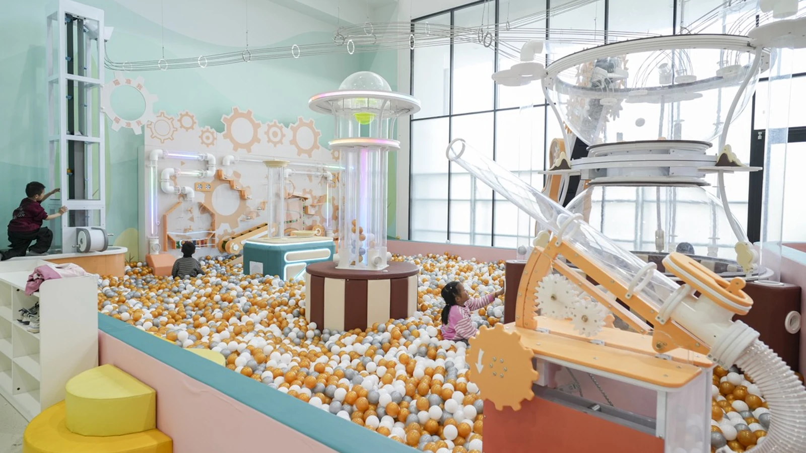 Airflow & Aerodynamics Exhibits in a modern children's museum or science center