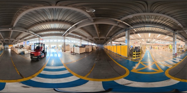 720-degree panorama of the DEEPBLUE shipping and stacking area