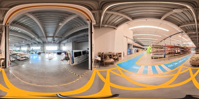 720-degree panorama of the DEEPBLUE woodworking area